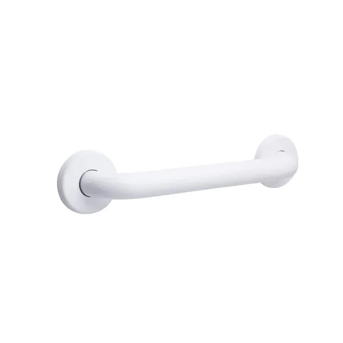 Straight 18 in. x 1.25 in. in. Concealed Flange Grab Bar in Powder White