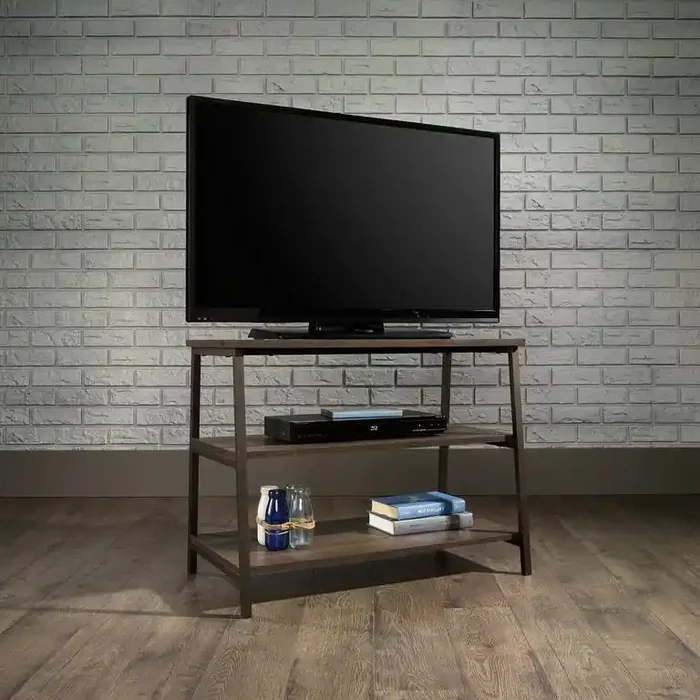 Teknik Industrial Style Trestle Table TV Stand in Smoked Oak (5423027)