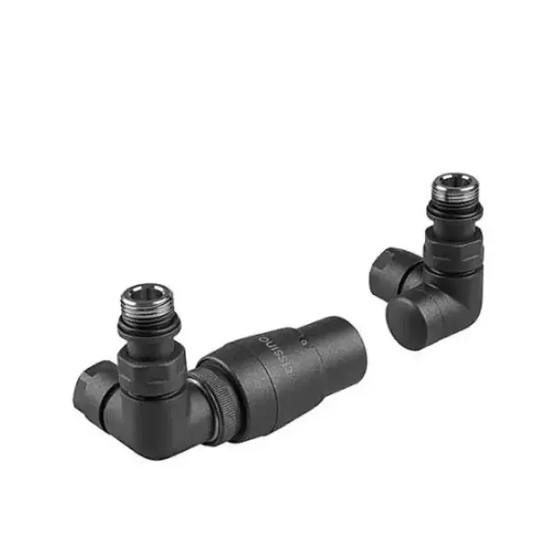 Tissino Hugo Double Angle Radiator Valves including Thermostatic Head