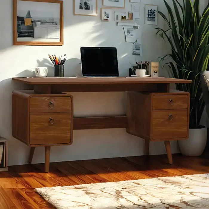 TTAP Arezzo Dark Wood 150cm Wide Desk