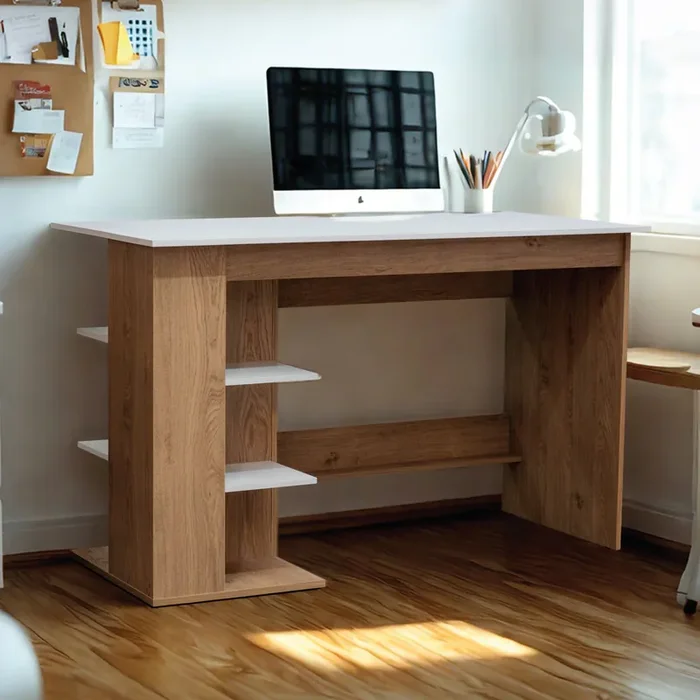 TTAP Milan 120cm Wide Oak and White Desk