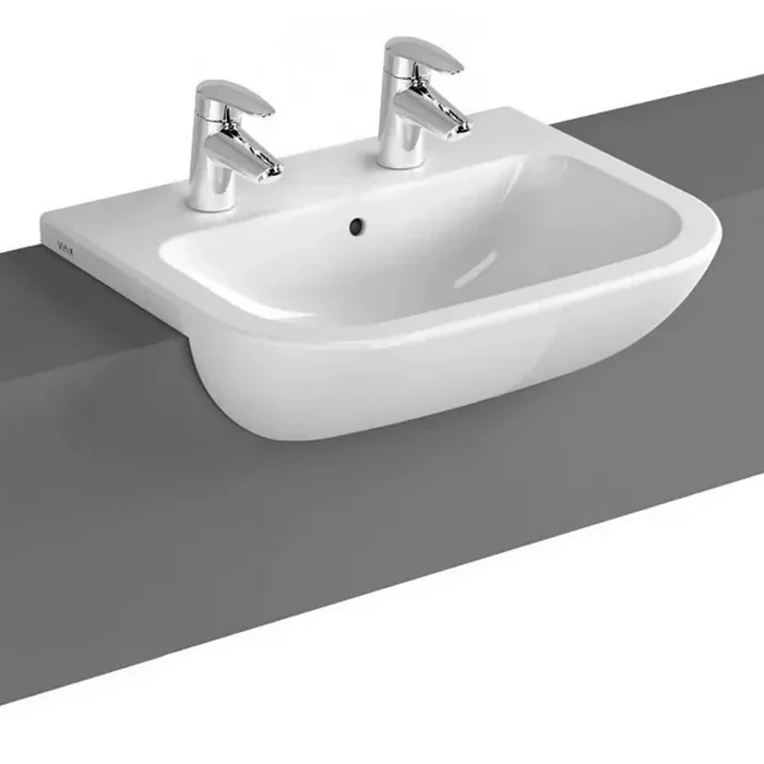 VitrA S20 550mm 2TH Compact Semi Recessed Basin