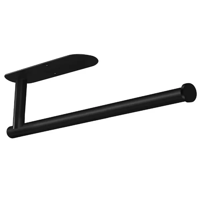 Wall-Mount Paper Towel Holder Toilet Paper Holder Under Cabinet, Both Available in Adhesive and Screws in Black Finish