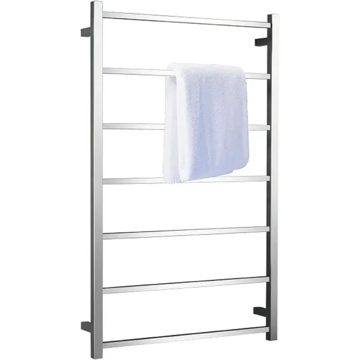 Wall Mounted Electric Towel Warmer, 7 Bars, Silver