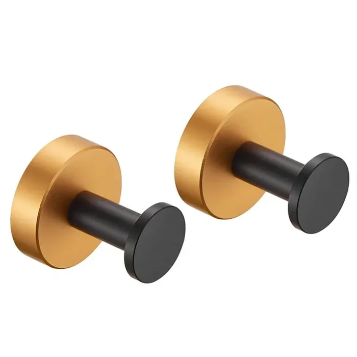 Wall-Mounted Knob Towel Hooks, Bath Hook With Screws in Black Gold