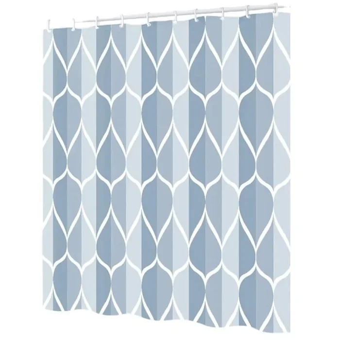 Waterproof 72 in. W x 72 in. L Quick-Drying Polyester Shower Curtain in Dark Blue