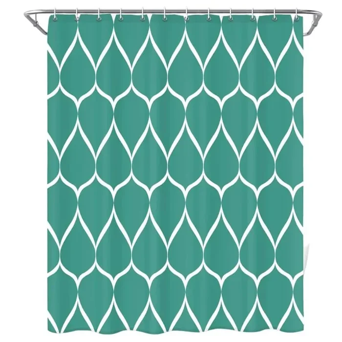 Waterproof 72 in. W x 72 in. L Quick-Drying Polyester Shower Curtain in Teal Blue