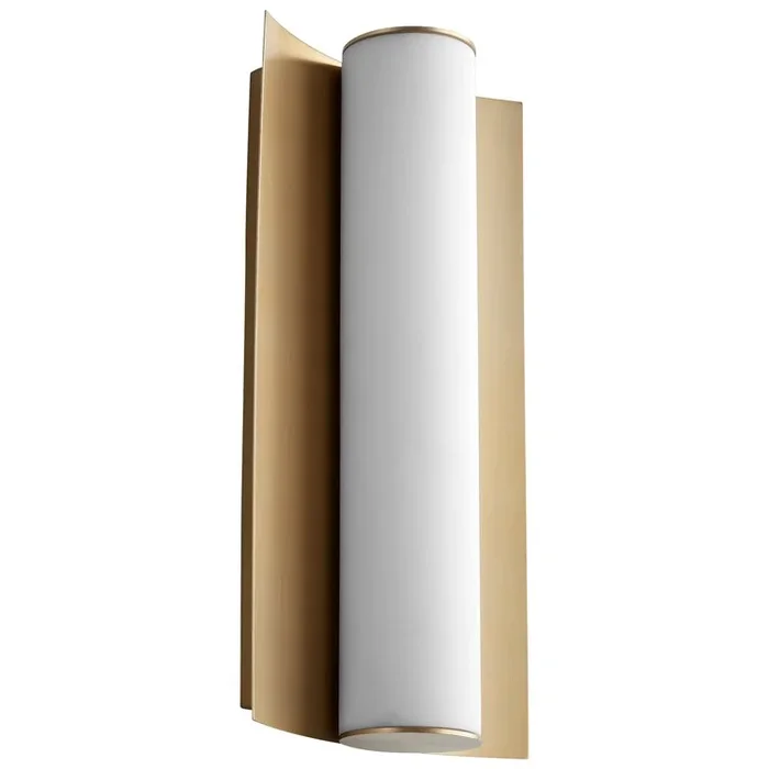 Wave Single-Light 13″ LED Bathroom Wall Sconce – Aged Brass