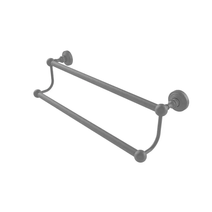 Waverly Place Collection 30 in. Wall Mounted Double Towel Bar in Matte Gray