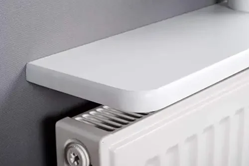 White Rounded Edges Radiator Shelf 60x15x1.8cm
