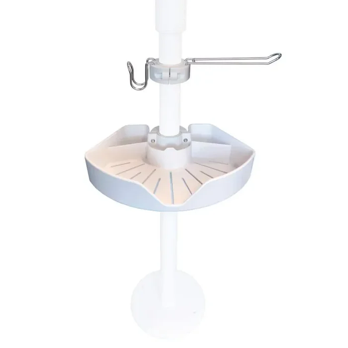 Wonder Pole Accessory Bundle, 11.5 in. Pole Bin with Toilet Paper Holder and Towel Hook in White