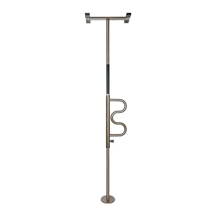 Wonder Pole, Adjustable 84 in. to 120 in. Curved Grab Bar, Tension Mounted Floor to Ceiling Security Pole in Bronze
